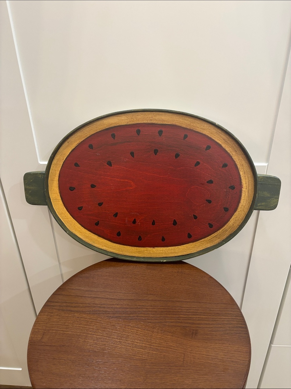 Hand-Painted Watermelon Wooden Tray